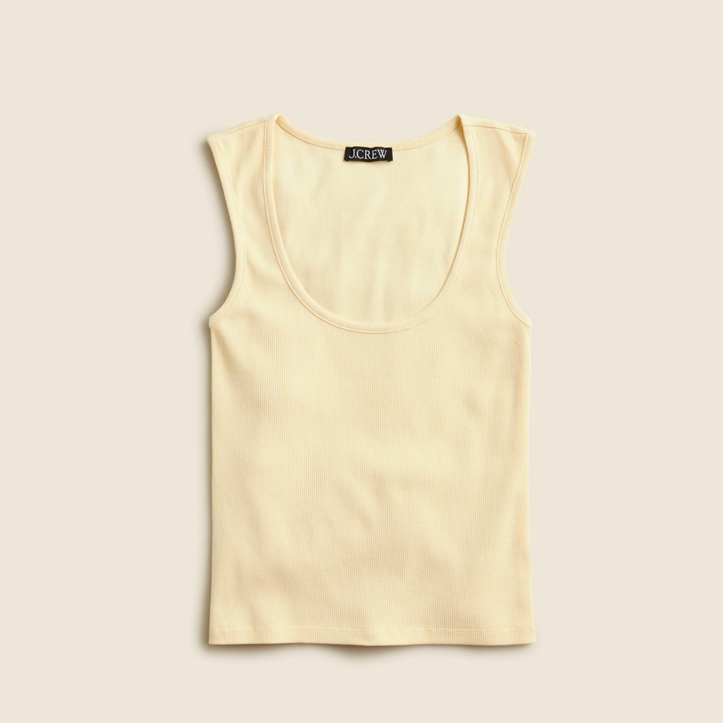 J. Crew (3x) Butter Yellow Rib Knit Scoop Neck Tank Top